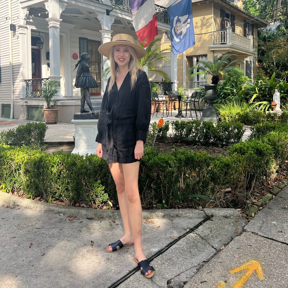 Joie Black Linen Romper